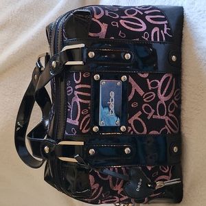 Bebe black and pink train case